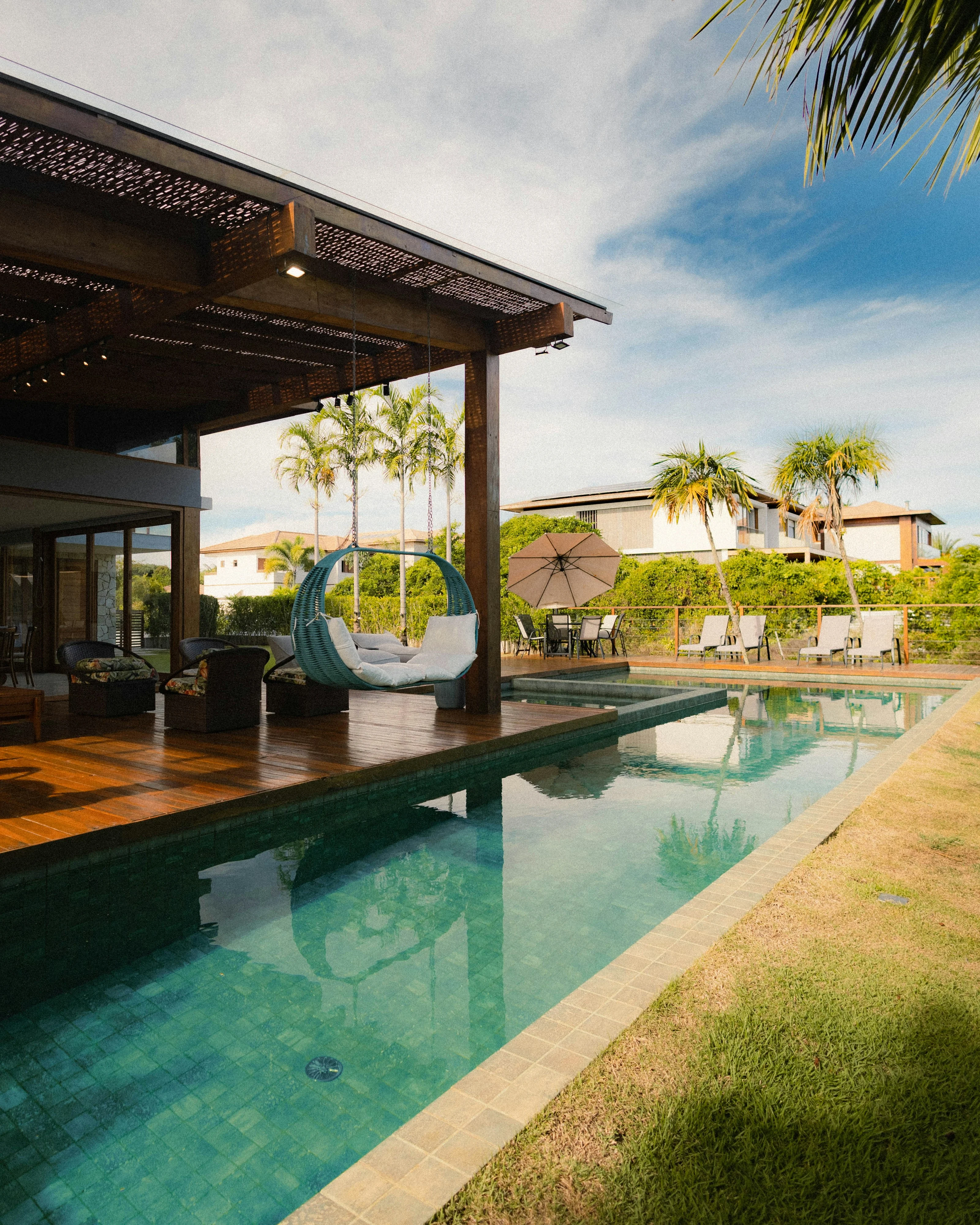 Poolside architecture and outdoor living